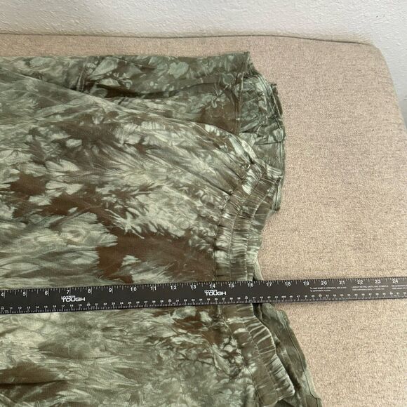 Vintage Skirt Women M Green Hand Dyed Layered Midi Flowy Hippie Grunge Fairy 90s - Picture 6 of 6